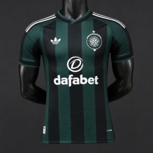 Player Version 26 27 Celtic Away Dark Green Stripes Jersey - Front
