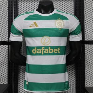 Player Version 26 27 Celtic Green & White Hooped Home Jersey - Front