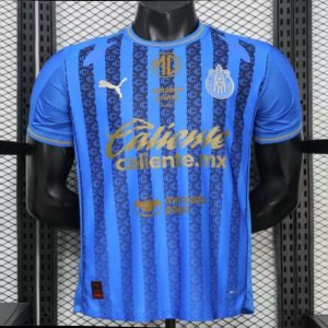 Player Version 26 27 Chivas Guadalajara Away Blue with Dark Stripe Pattern Jersey - Front