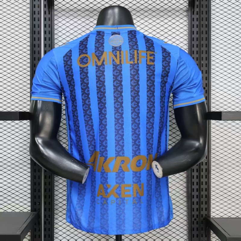 player version 26 27 chivas guadalajara away blue with dark stripe pattern jersey back Player Version 26 27 Chivas Guadalajara Away Blue with Dark Stripe Pattern Jersey - Back