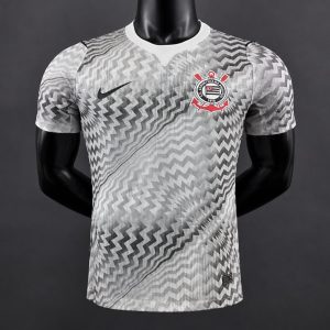 Player Version 26 27 Corinthians Goalkeeper Jersey With Distinctive Black White Zigzag Pattern - Front