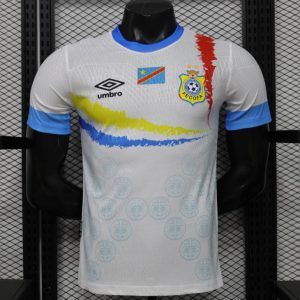 Player Version 26 27 DR Congo White & Sky Blue Special Edition Away Jersey - Front