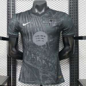 Player Version 26 27 FC Barcelona Dark Olive Green with Grunge Graffiti Third Jersey - Front