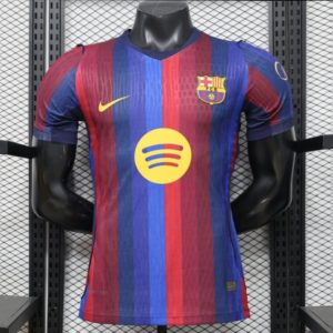 Player Version 26 27 FC Barcelona Deep Blue & Red Stripe Home Jersey - Front