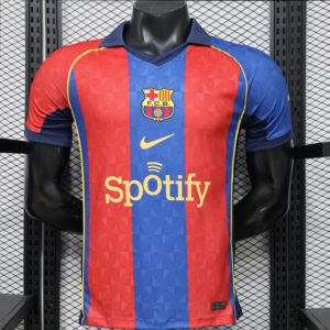 Player Version 26 27 FC Barcelona Home Red Blue Stripe Jersey - Front