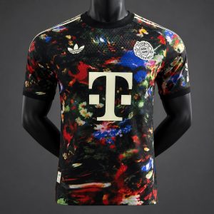 Player Version 26 27 FC Bayern München Black with Floral Abstract Allover Print Third Jersey - Front