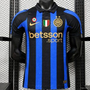 New arrivals Player Version 26 27 Inter Milan Home Black & Blue Stripe Jersey - Front