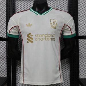 Player Version 26 27 Liverpool FC Off-White with Gold Crest Special Edition Away Jersey - Front