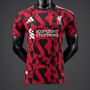 Player Version 26 27 Liverpool Red & Black Geometric Pattern Pre-Match Training Jersey - Front