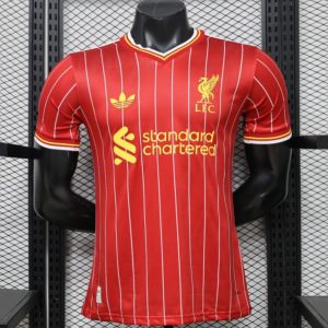 Player Version 26 27 Liverpool Red with White Pinstripe Home Jersey - Front