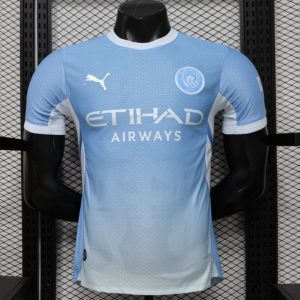 Player Version 26 27 Manchester City Sky Blue with White Side Panel Home Jersey - Front