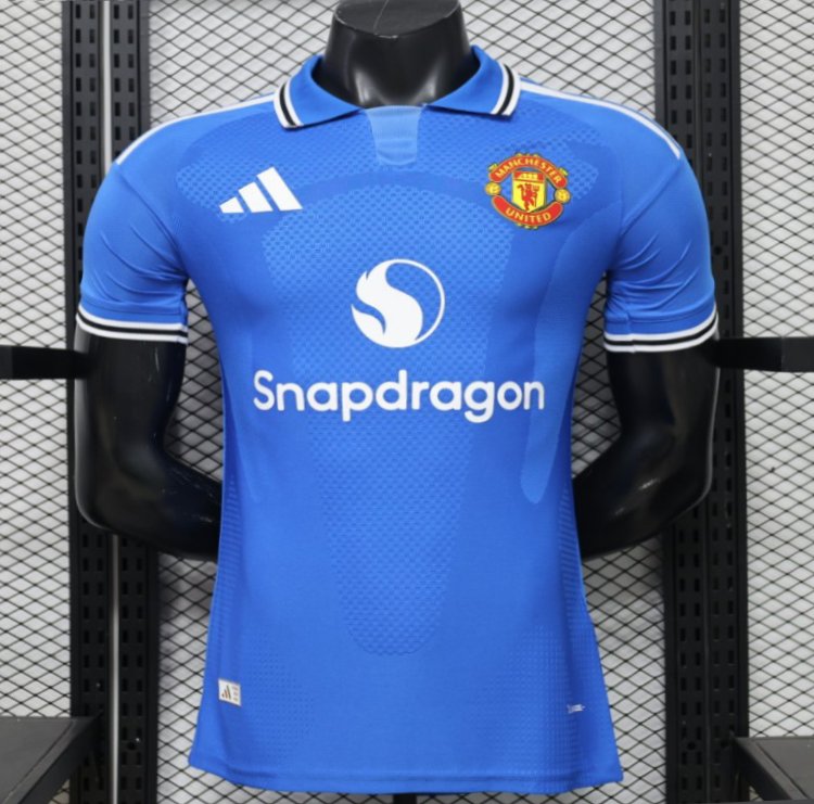 player version 26 27 manchester united blue special edition jersey front Player Version 26 27 Manchester United Blue Special Edition Jersey - Front