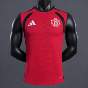 Player Version 26 27 Manchester United Red with Black Vest Jersey - Front
