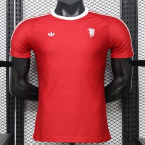 Player Version 26 27 Manchester United Red with White Three-Stripe Shoulders Jersey - Front