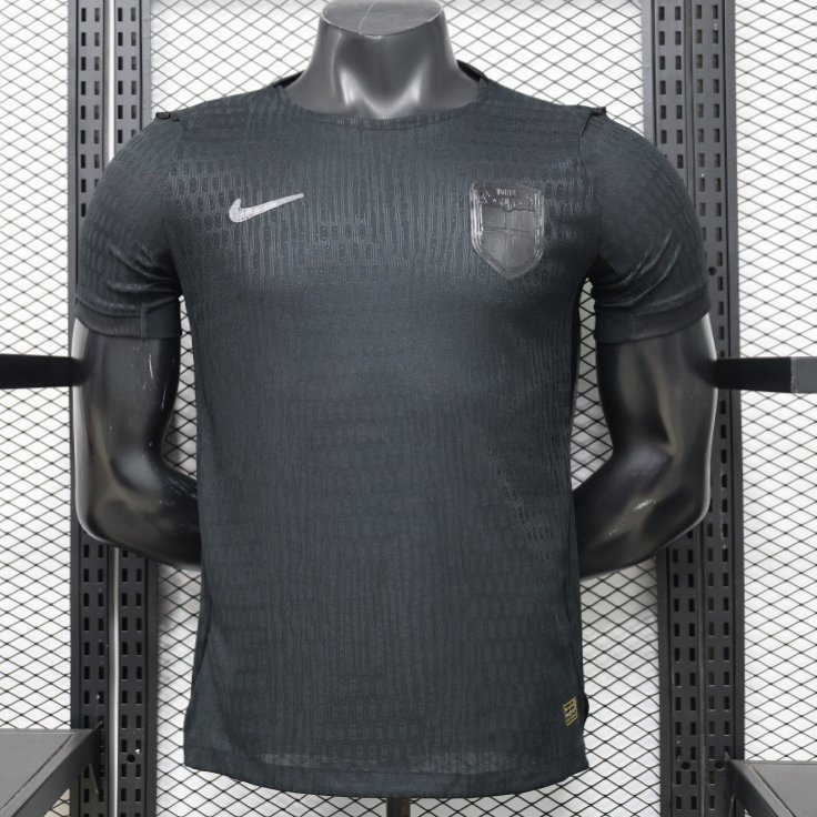 player version 26 27 norway away black tonal stripe jersey front Player Version 26 27 Norway Away Black Tonal Stripe Jersey - Front