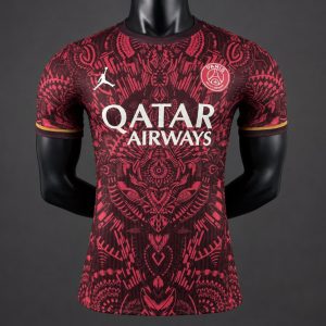 New arrivals Player Version 26 27 Paris Saint-Germain Dark Red with Tribal Pattern Special Edition Jersey - Front