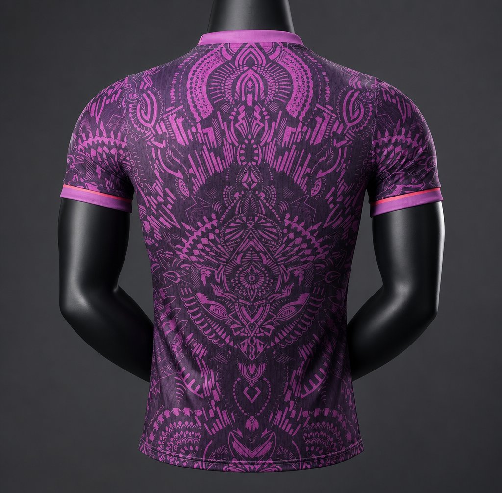 player version 26 27 paris saint germain purple with tribal pattern special edition jersey back Player Version 26 27 Paris Saint-Germain Purple with Tribal Pattern Special Edition Jersey - Back
