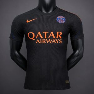 New arrivals Player Version 26 27 PSG Paris Saint-Germain Training Black Orange Jersey - Front