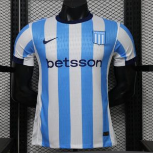 New arrivals Player Version 26 27 Racing Club Blue & White Stripes Home Jersey - Front