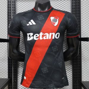 Player Version 26 27 River Plate Black with Red Diagonal Band Third Jersey - Front