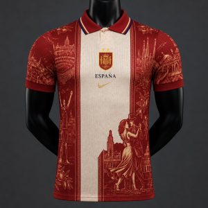 New arrivals Player Version 26 27 Spain National Team Special Edition Polo Collar Jersey - Front
