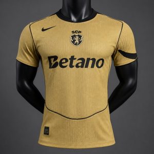 Player Version 26 27 Sporting CP Away Gold Jersey - Front