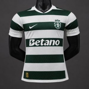 Player Version 26 27 Sporting Lisbon Home Green Stripes Jersey - Front