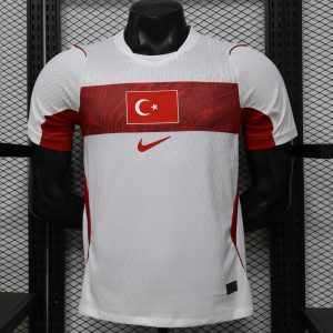 Player Version 26 27 Turkey Away White & Red Flag Panel Jersey - Front