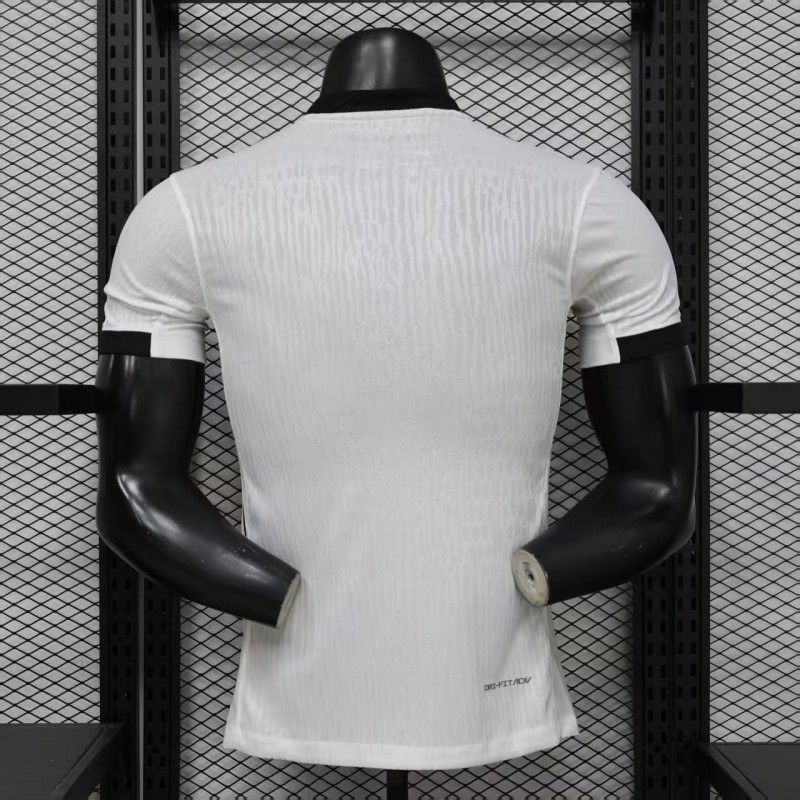 player version 26 27 vasco da gama away white with black diagonal sash jersey back Player Version 26 27 Vasco da Gama Away White with Black Diagonal Sash Jersey - Back