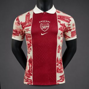 Player Version Arsenal x Christian Dior Polo Red Jersey - Front