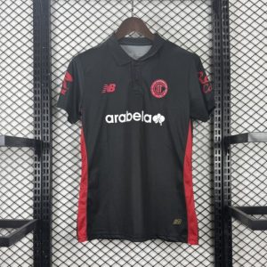 Player Version Womens 25 26 Deportivo Toluca FC Black Goalkeeper Short Sleeve Jersey with Polo Collar - Front