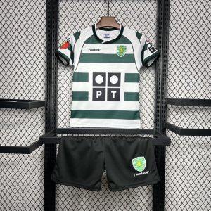 Retro 01 03 Kids Sporting CP Home Jersey - Front