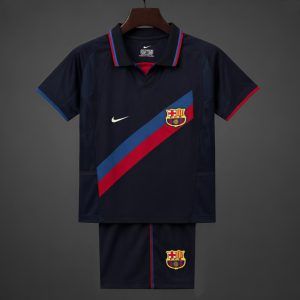 Retro 02 03 Kids Barcelona Third Jersey - Front