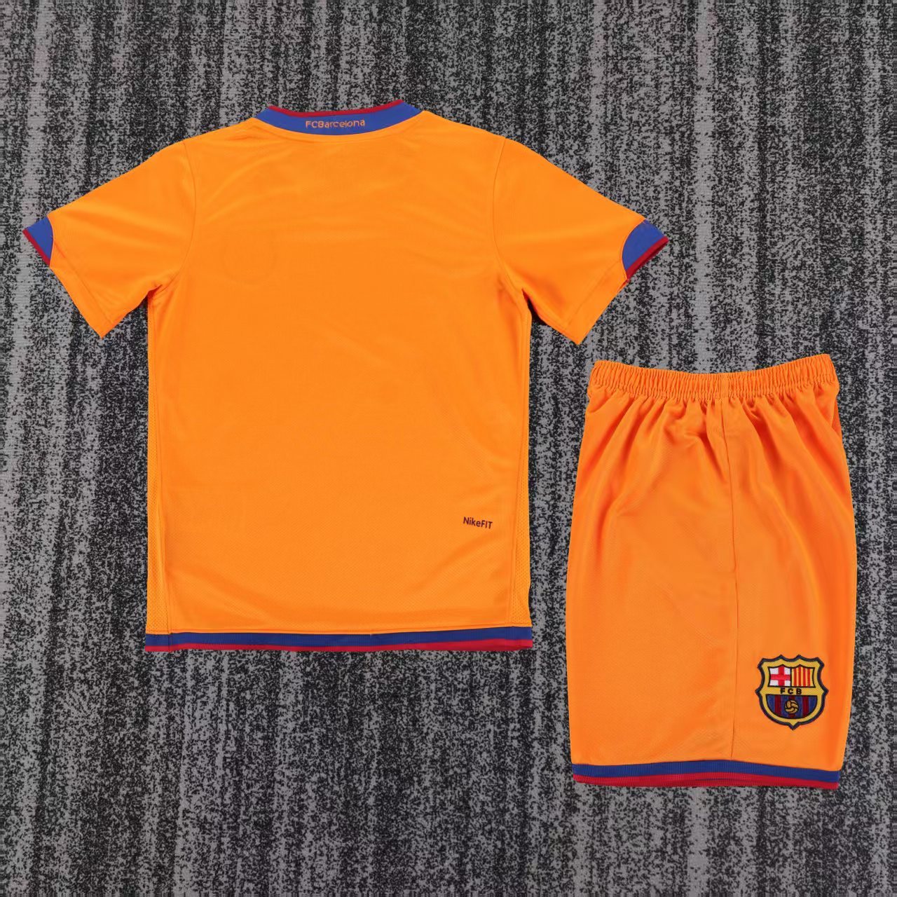 retro 06 07 kids barcelona away jersey back Retro 06 07 Kids Barcelona Away Jersey - Back