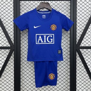 Retro 08 09 Kids Manchester United Away Size 16-28 Jersey - Front