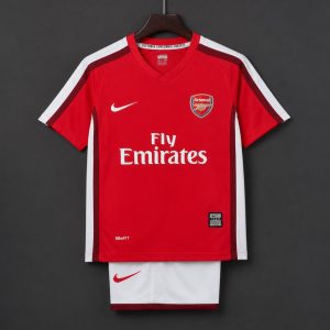 Retro 08 10 Kids Arsenal Red Home Jersey - Front
