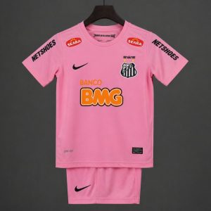 Retro 12 13 Kids Santos Away Pink Jersey - Front