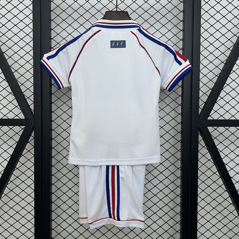 retro 1998 kids france away size 16 28 jersey back Retro 1998 Kids France Away Size 16-28 Jersey - Back