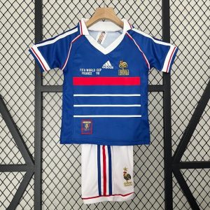 Retro 1998 Kids France Home Jersey - Front
