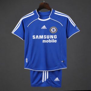 Retro 2006 07 Kids Chelsea Royal Blue Home Jersey - Front
