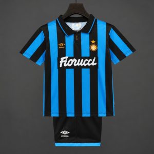 Retro 92 94 Kids Inter Milan Blue-Black Home Jersey - Front