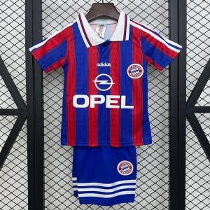 Retro 95 97 Kids Bayern Munich Home Size 16-28 Jersey - Front