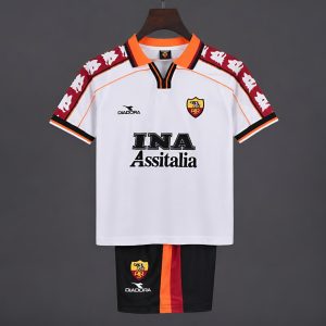 Retro 98 99 Kids Roma Away Jersey - Front