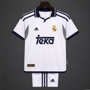 Retro Kids 00 01 Real Madrid Home Jersey - Front