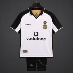 Retro Kids 01 02 Manchester United Centenary White Reversible Jersey - Front