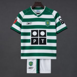Retro Kids 03 04 Sporting CP Home Jersey - Front