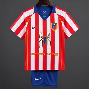 Retro Kids 04 05 Atletico Madrid Home Jersey - Front