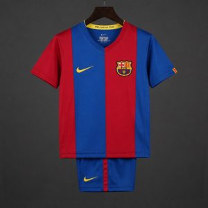 Retro Kids 06 07 FC Barcelona Home Jersey - Front