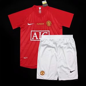 Retro Kids 07 08 Manchester United Home Jersey-2 - Front