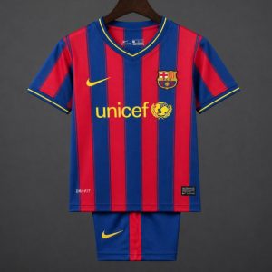 Retro Kids 09 10 FC Barcelona Home Jersey - Front